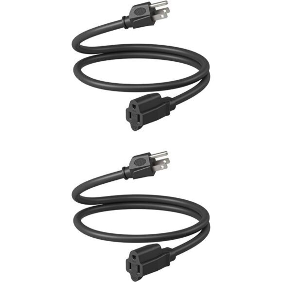 Extension Cord 3ft, 14/3 SJTW Weatherproof Power Cable for Indoor Outdoor Use - Picture 1 of 7